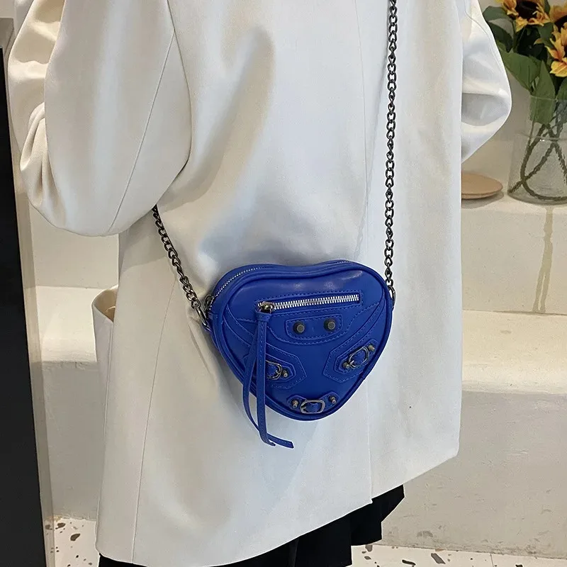 2024Heart Bag Chain Famous Brand Women Crossbody Purse And Handbags Luxury Designer Lady Valentine Day Shoulder Heart Shape Bags