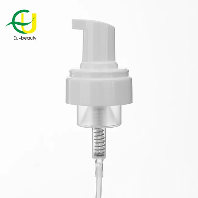 New Design Cosmetic Frosted Nozzle Round Spray Bottle Plastic Liquid Soap Dispenser Pump with lids 43mm Foam
