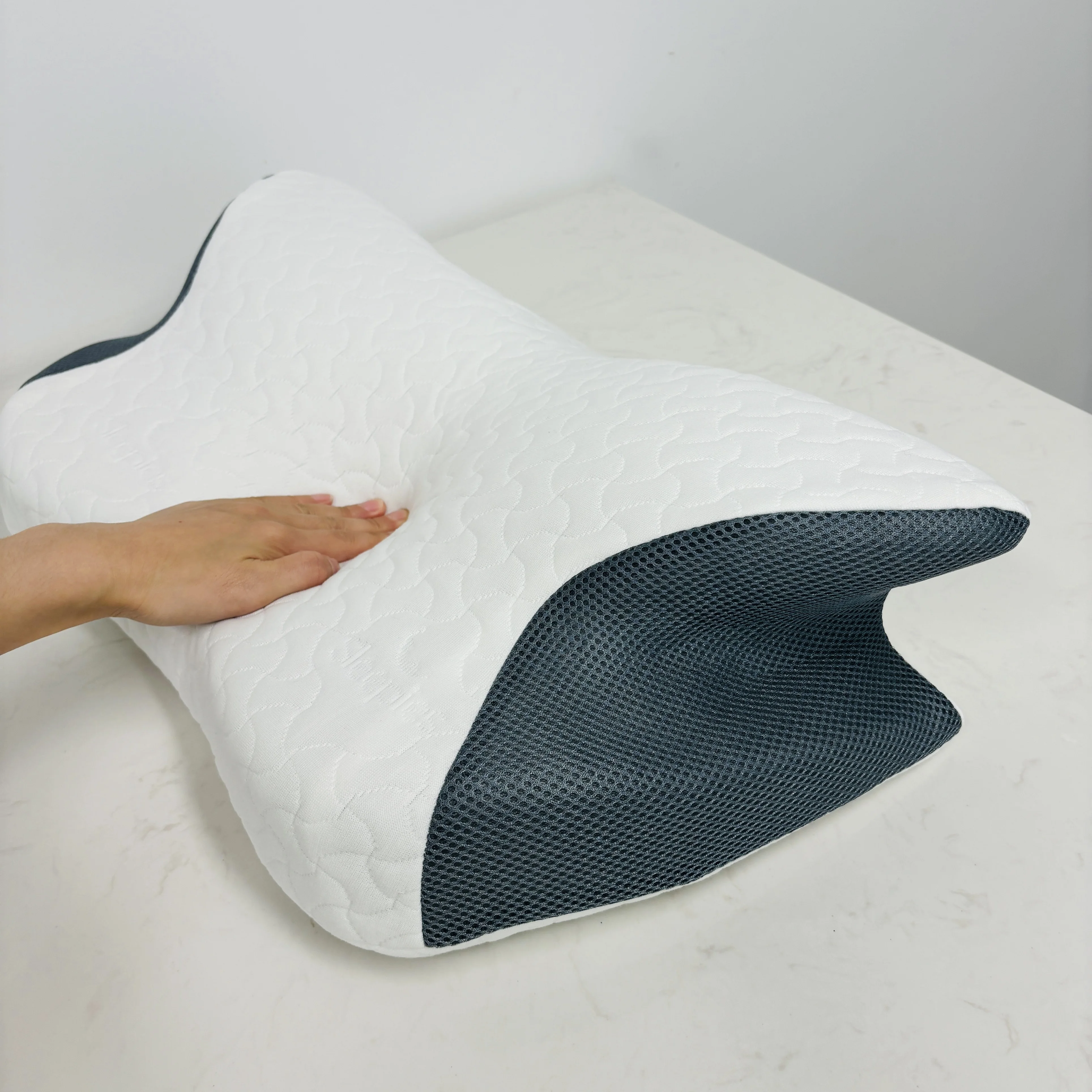 Contour Memory Foam Orthopedic Pillow for Shoulder Pain Ergonomic Head Neck Support Pillow for Side/Back/Stomach Sleepers