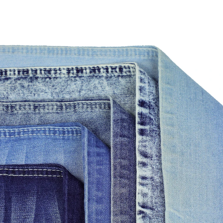 599-4 Indigo Denim Fabric Crosshatch Denim Fabric Stone Washed Denim Fabric