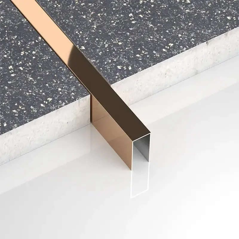 Hengchoi building materials wall trim u shape decorative metal tile trim profiles Tile Accessories Stainless Steel Tile Trim