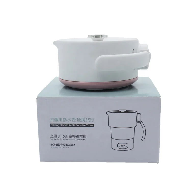 Portable mini multifunction foldable water folding collapsible silicone electric kettle