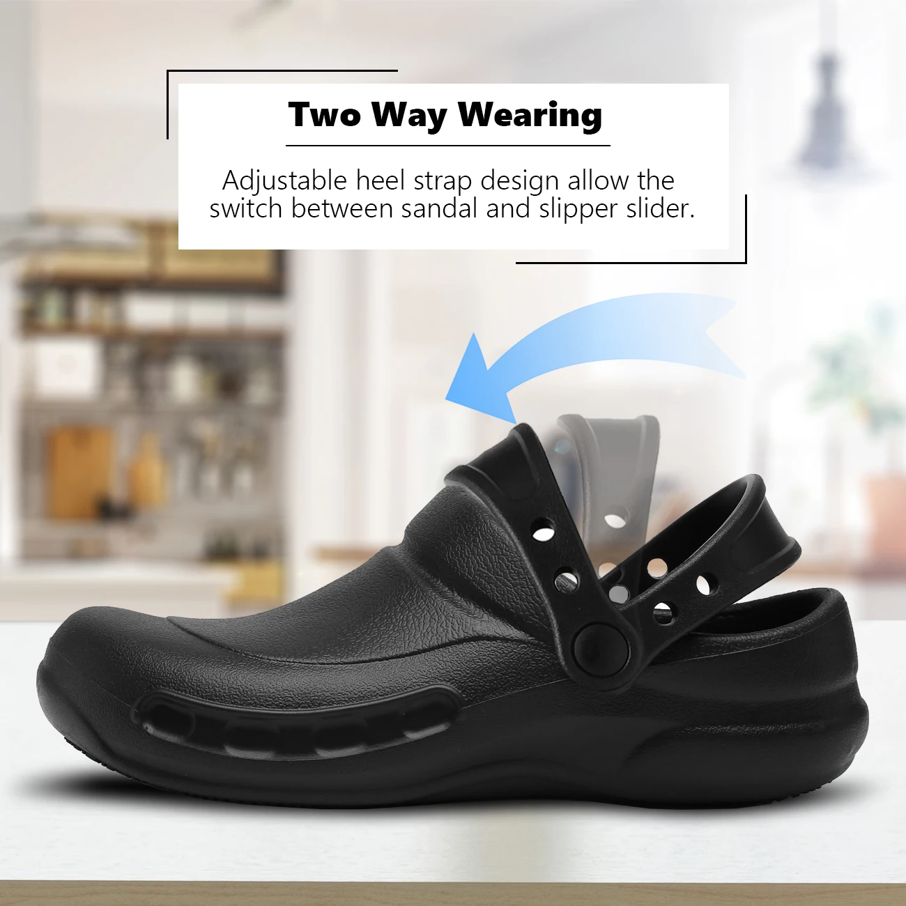 Нескользящая кухонная обувь, защитная обувь шеф-повара, водонепроницаемая Легкая летняя обувь, черные садовые сандалии 2021