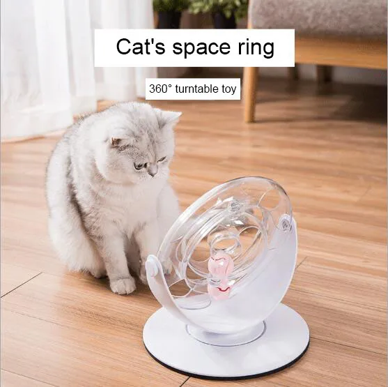 
Space double ring colorful ball cat turntable teasing cat artifact pet cat toy 