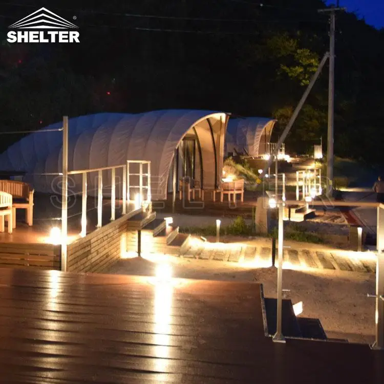 4-5 Person Unique Shape 4 Season Safari Waterproof Canvas Tent House For Camping Hotel