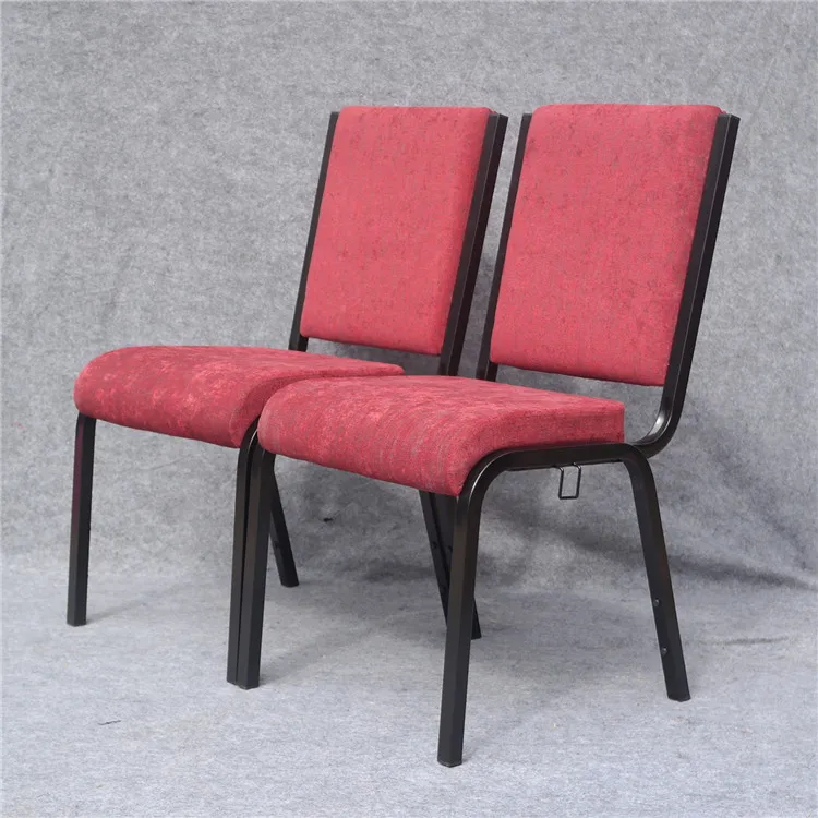 Factory Sale Stackable Upholstered Metal Church Chair for Used Theater Auditorium Furniture Interlock Padded Chairs