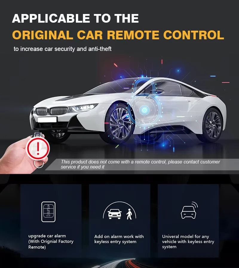 Hot Sell In South America Trf Universal Vehicle Safety Remote Control One Way Car Security Alarm System