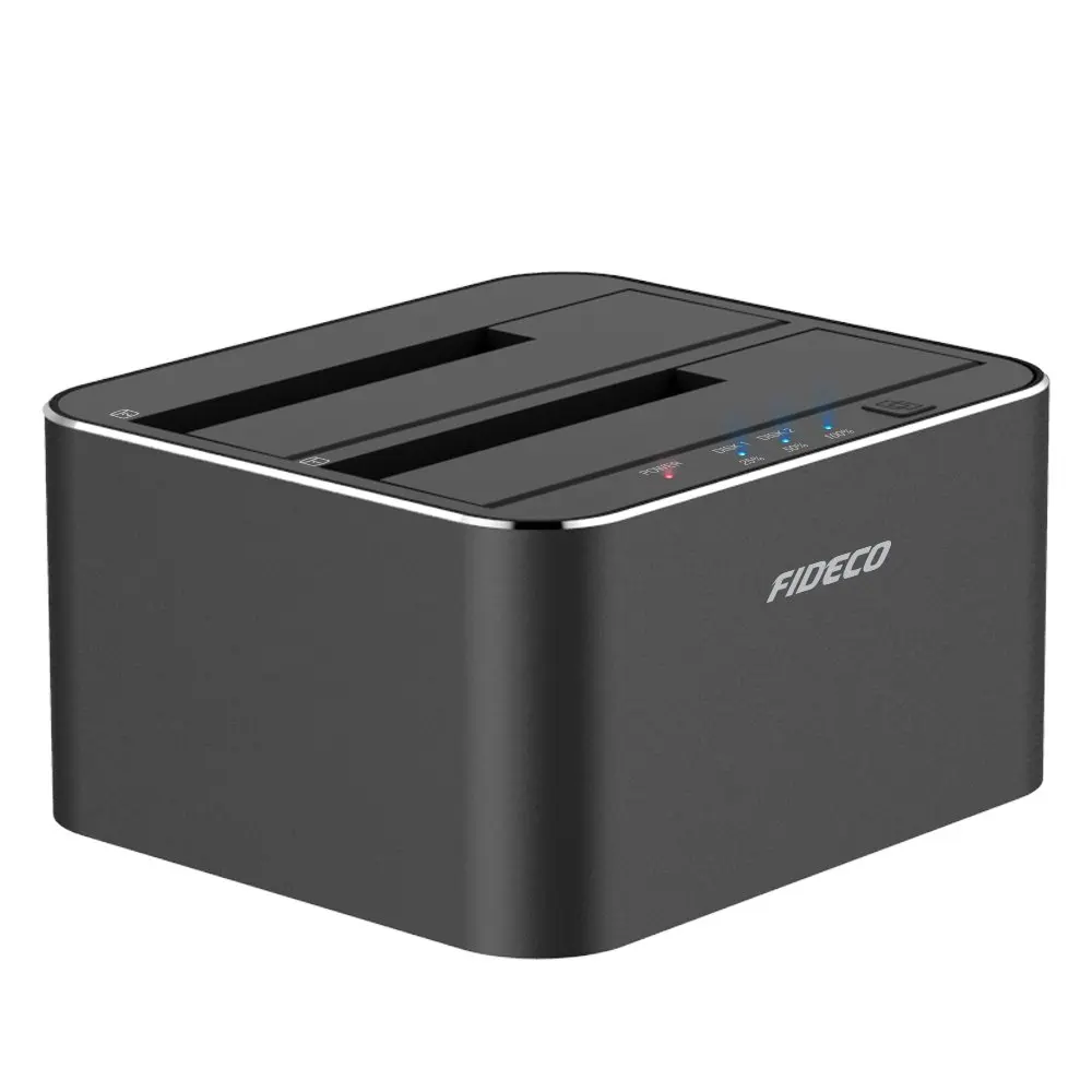 FIDECO wholesale 2 bay usb 3.0 sata ssd hdd docking station driver with offline clone