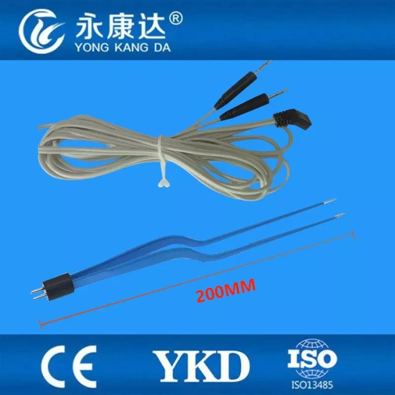 Bipolare Zangen Reusable Non-Stick Electrosurgical Curved Bipolar Forceps With Cablelength 200mm  tip 1.0mm