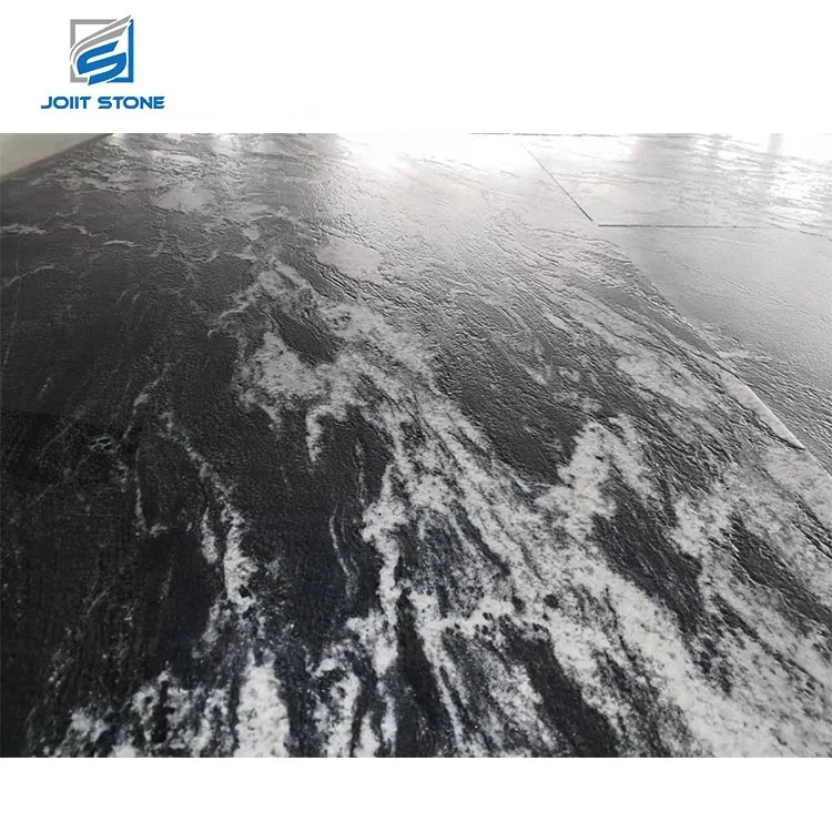 Cheap Jet Mist Black Granite with White Veins Slabs & Tiles