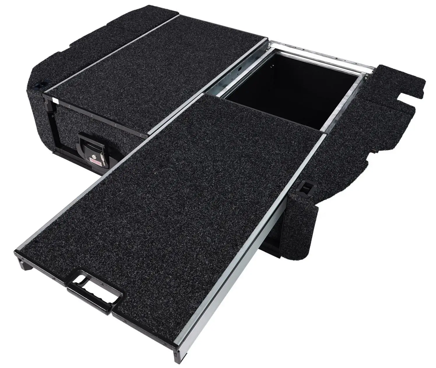 Truck Cross-Bed Tool 4X4 Auto  Auto Closing Car Aluminum Storage Drawer With Lock And Unlock
