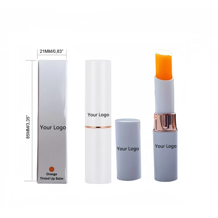 Wholesale Private Label Custom Logo Box Cosmetics  Natural Fruit Treatment Moisturizing Vegan Tint Pink Lip Balm Gloss Stick