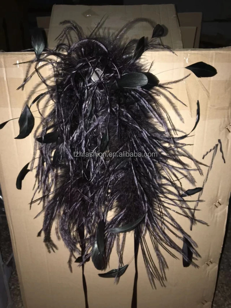 Wholesale Black Turkey Coque Ostrich Feather Boa Scarf For Party Wedding dress