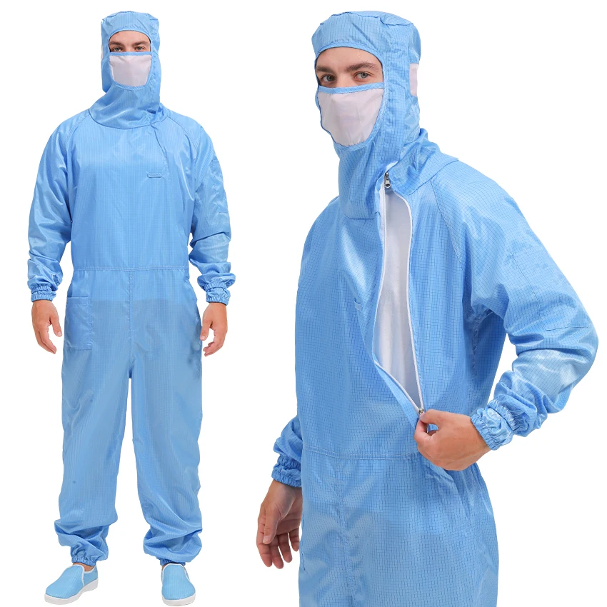 Dust Proof Esd Anti-static Garment Cleanroom Jumpsuit Antistatic Workwear Esd Coverall Washable Esd Clothing