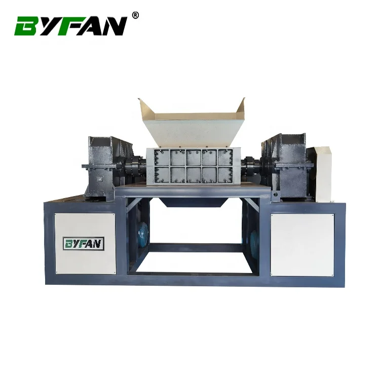 Double Shaft Shredder Machine Metal Car Iron Steel Shredding Mobile Hard Disk Drive HDD tyre recycling machine