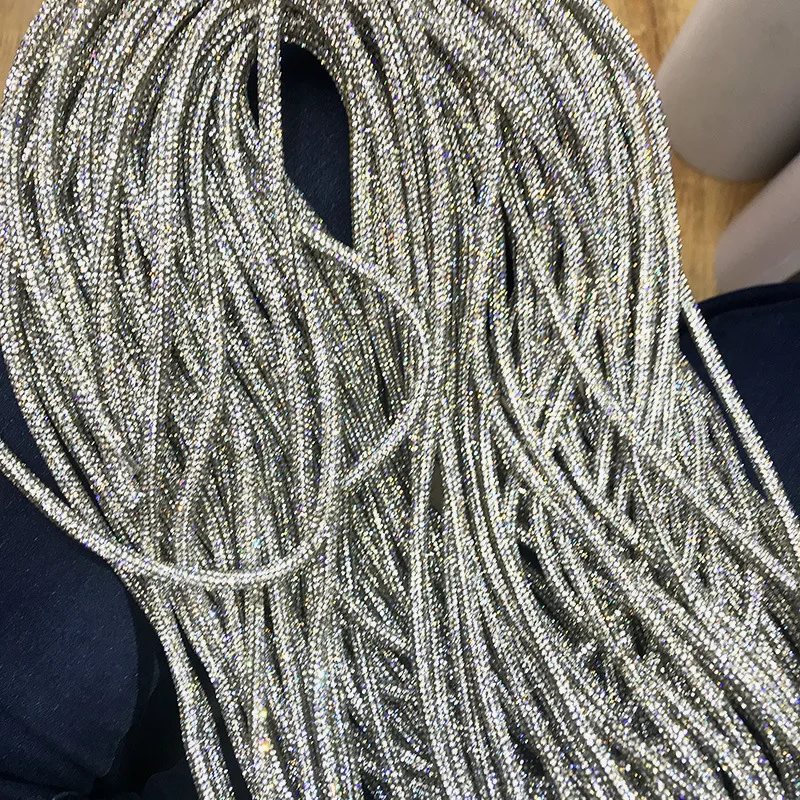 factory processes 8 rows of rhinestone rope chain round pipe DIY shoe accessories