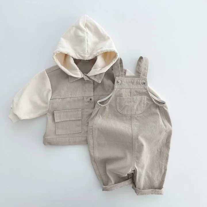 Spring Autumn Infant Toddler Kids Boys Girls Casual Loose Denim Suspender Striped Pocket Overalls Baby Jeans