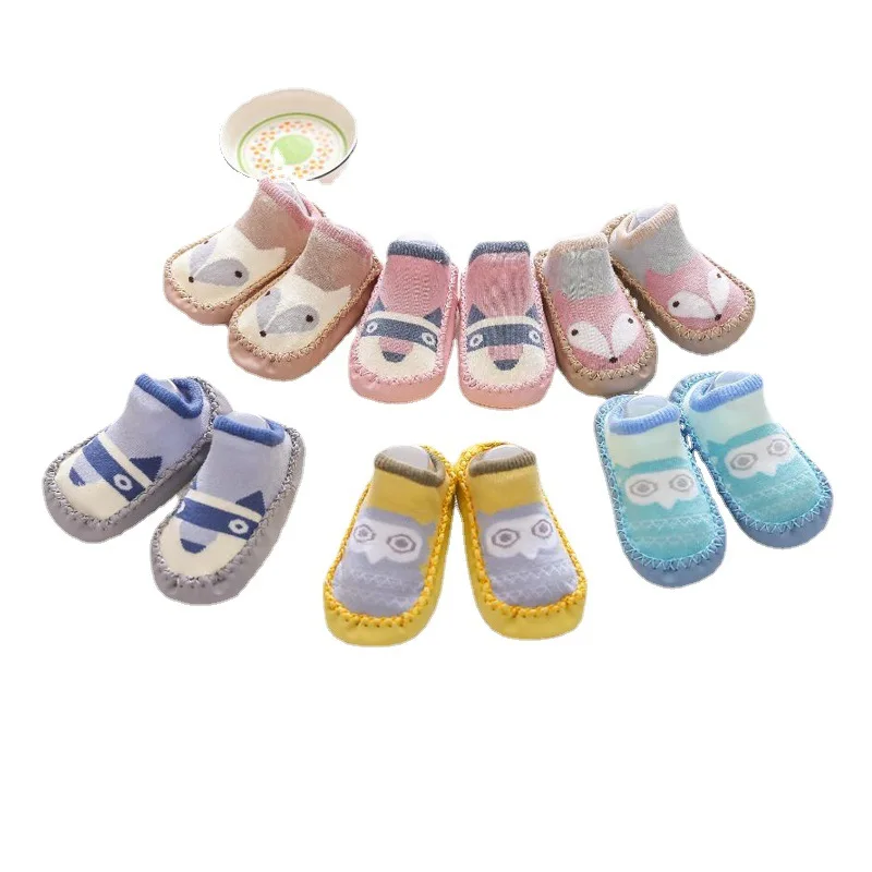 New design slip baby shoes newborn new born set korean designer cute custom Winter thick floor socks