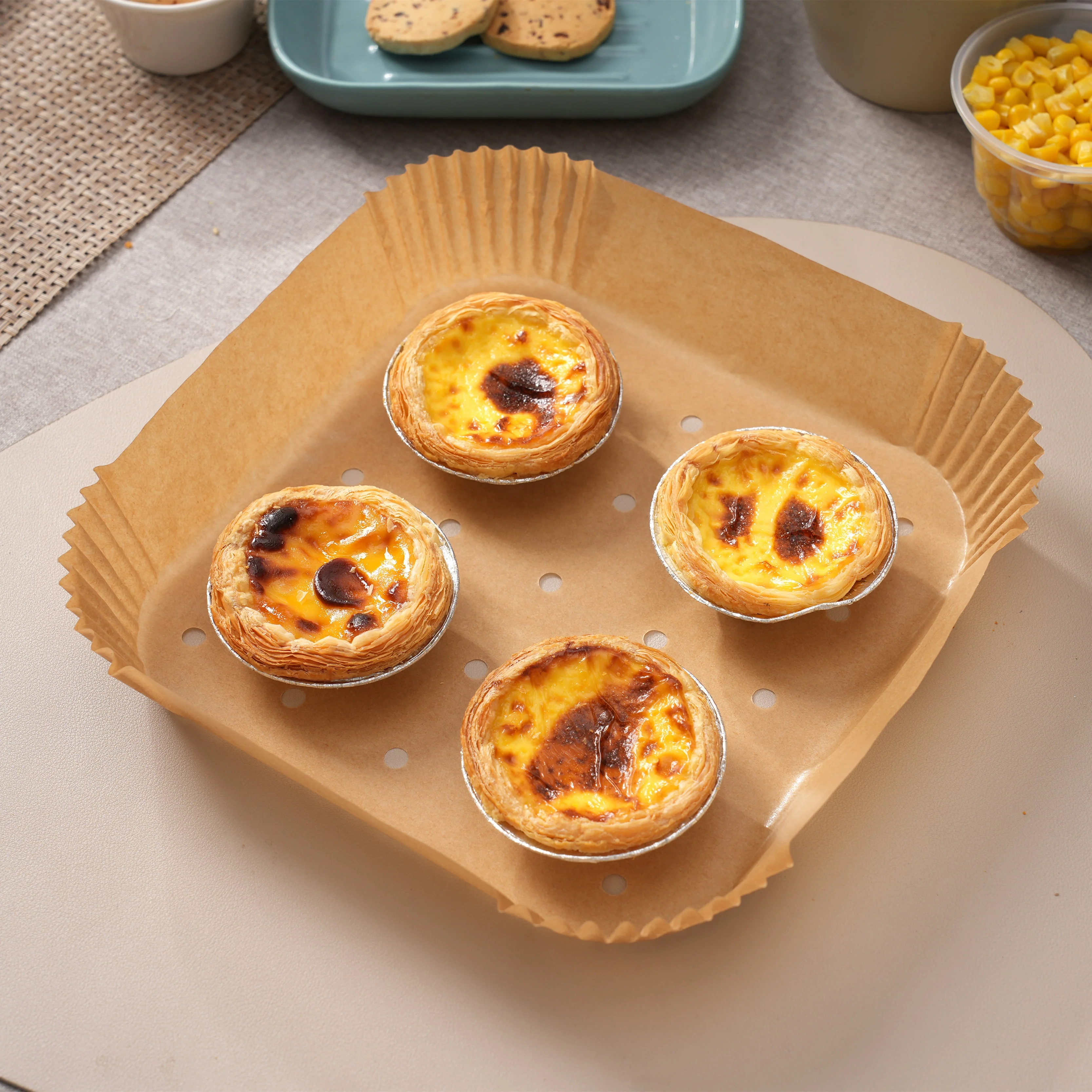 air fryer paper liners disposable, 100pcs non-stic o9 o-nine 100pcs air fryer disposable paper liner,