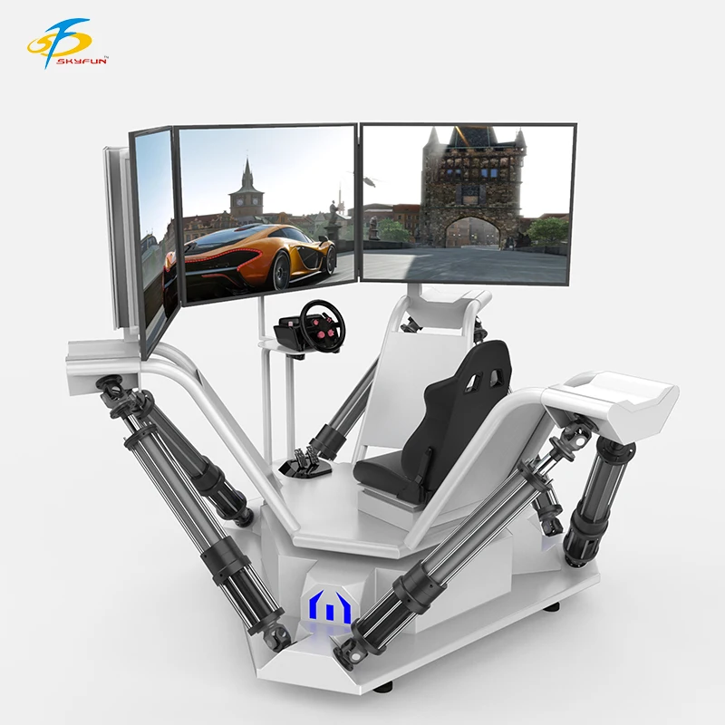 Skyfun game center 9d company Simulator 3 Screens Racing Car machine virtual reality cinema simulator