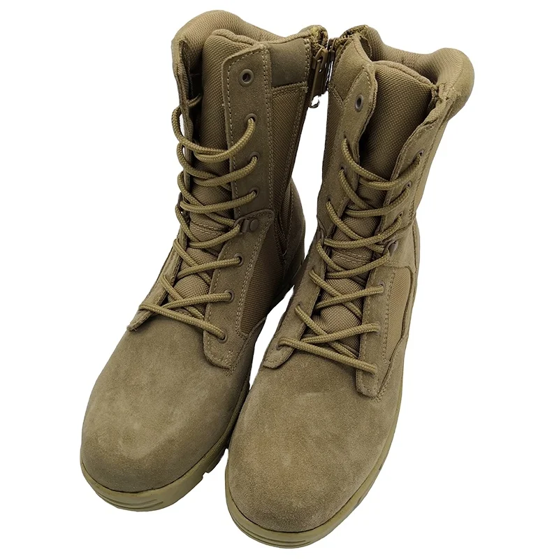 
Factory 9 Inch Rubber Genuine Leather Men Combat Military Army Desert Boots 