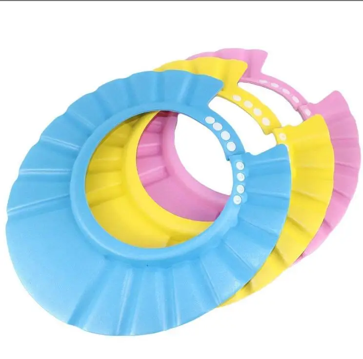 Регулируемая Шапочка для душа, шапка для купания шампуня с защитой ушей, защитная шапка для мытья волос, защитный козырек для ванны, шапка для малышей