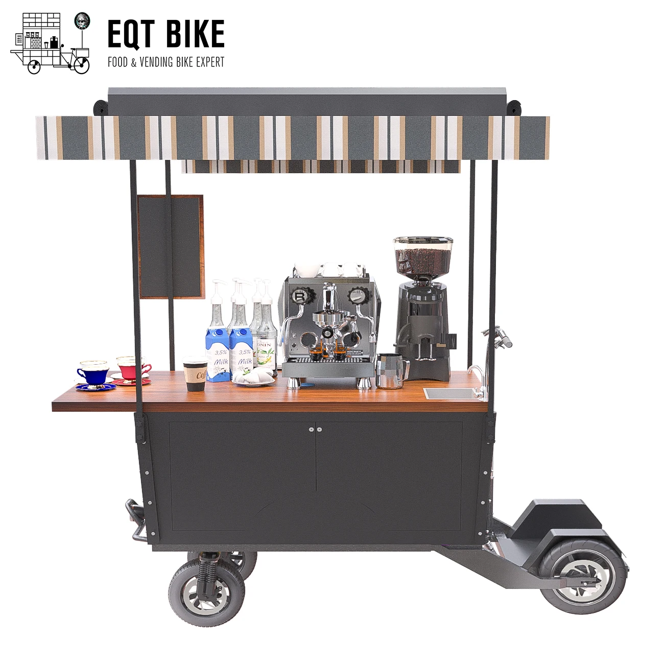 EQT Business Cart for Street Sale Cargo Skate Electric Coffee Bike Skate Electric Tricycle Scooter
