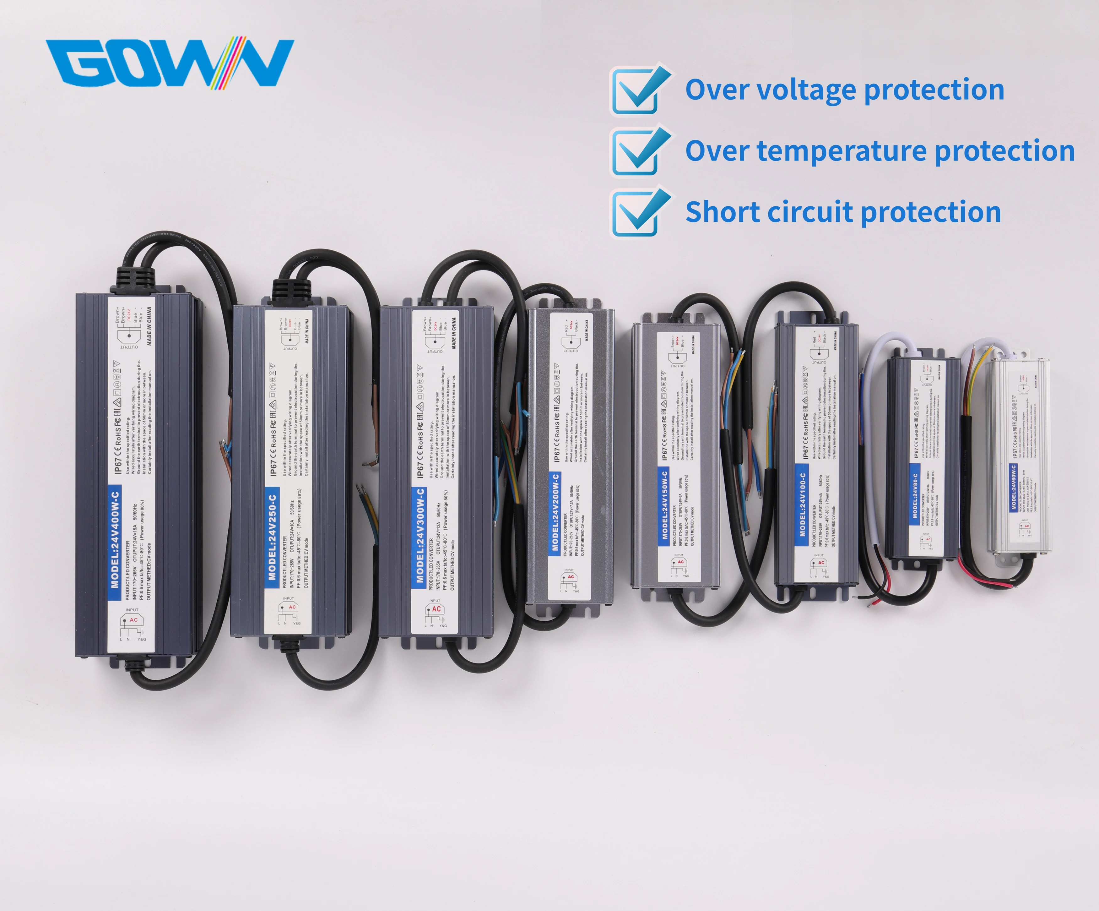 Shenzhen Customize DC 12V 24V AC 110V 220V 60W 80W 100W 150W 200W 300W 400W IP67 waterproof square panel light bulb led driver