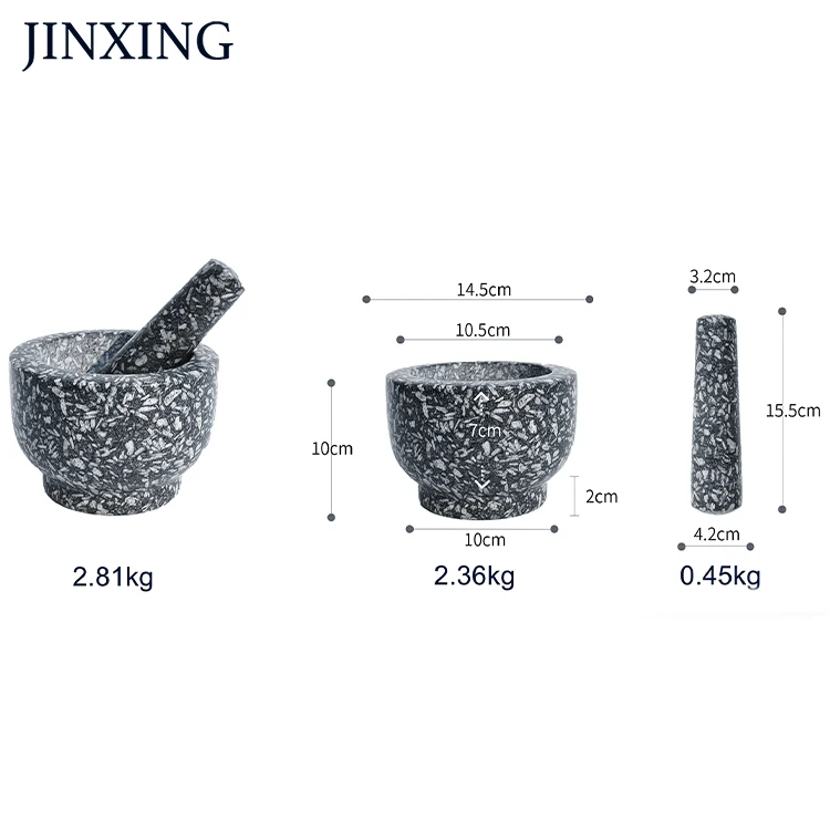 Hot Selling Factory Wholesale High Quality Natural Granite Guacamole Pestle And Mortar Stone Mortar And Pestle Set