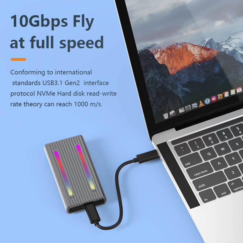 Factory Direct Sales Dual protocol Sata/Nvme tool free heat-proof Portable M.2 SSD Enclosure