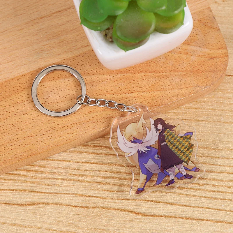 Anime Acrylic Double Layer Sandwich Pendant Demon Slayer Keychain