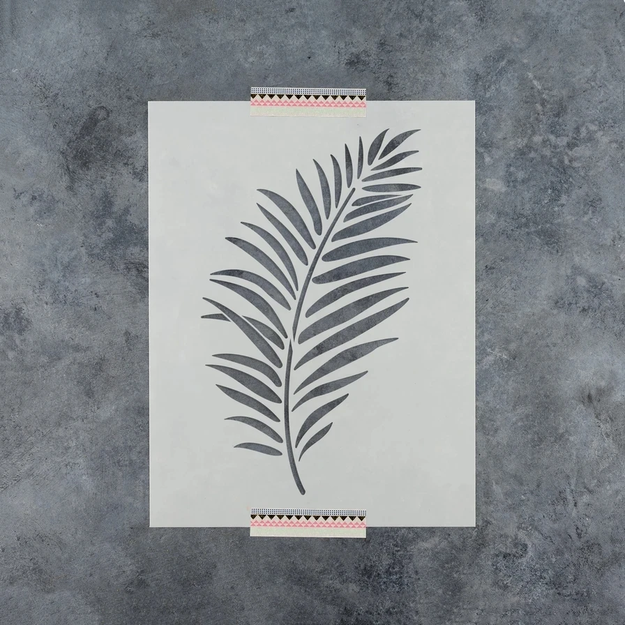 Reusable Palm Leaf Large Size Painting Drawing Stencils for Wall ,Floor,Tile Decor