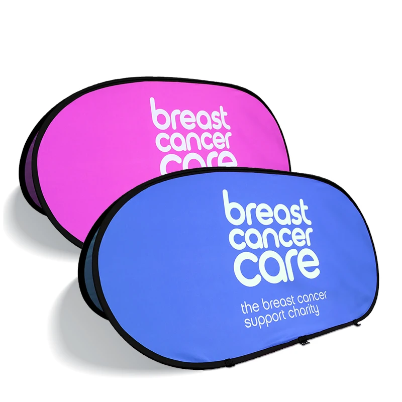 Custom Barrier Banner Pop Up Flag Metal Hardware Folding A-frame Banner For Indoor Outdoor Event Show