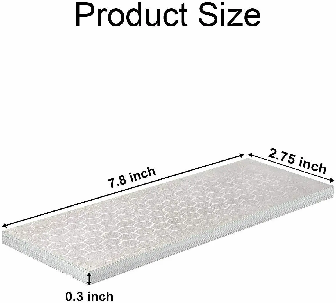 SATC 8in Double-Sided Steel Honing Stone 400/1000 Grit Diamond Bench Sharpening Stone Stainless Iron Backing Customizable OEM