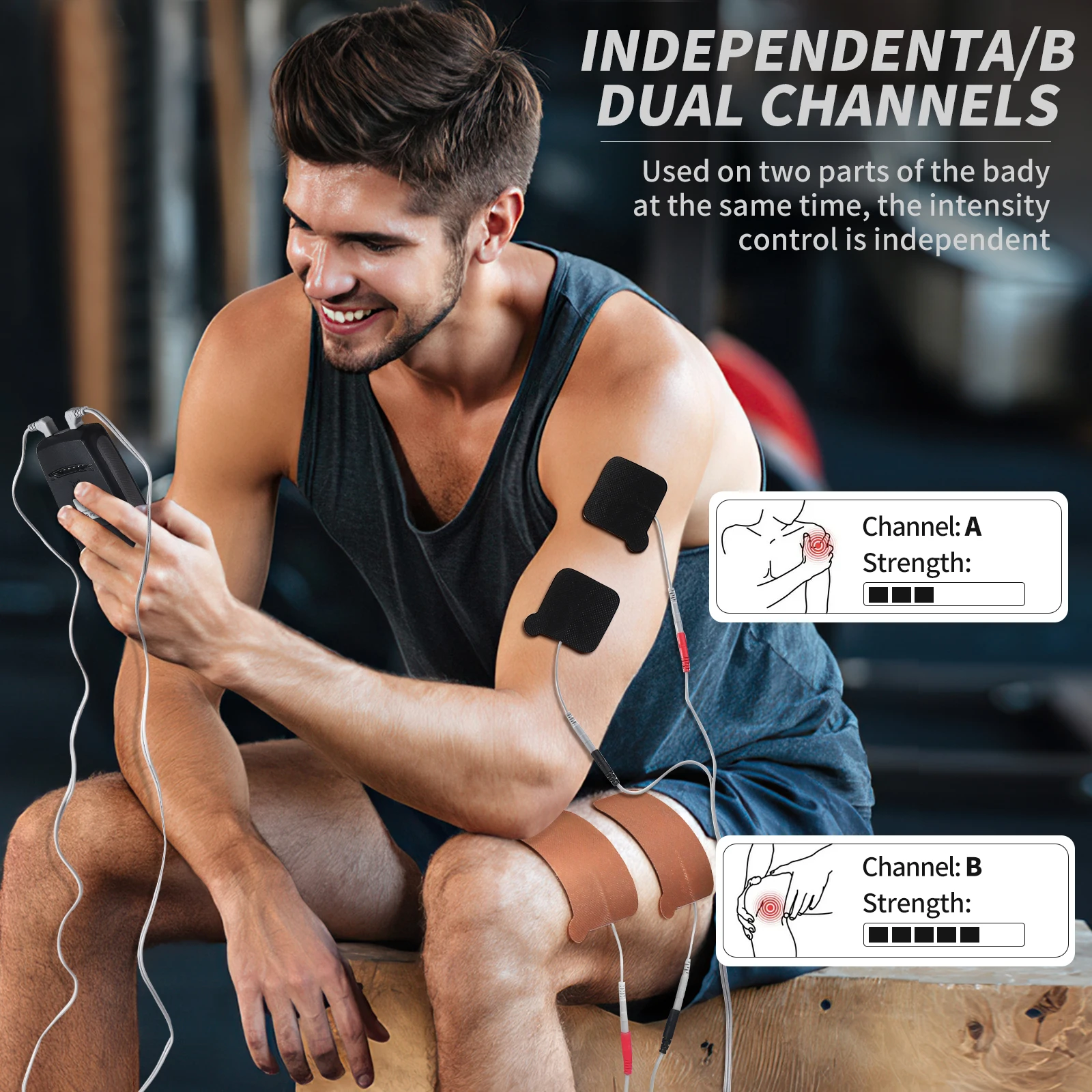 Рекламные цифровые инструменты многофункциональные с электродными подушечками аппарат для терапии Empi Tens