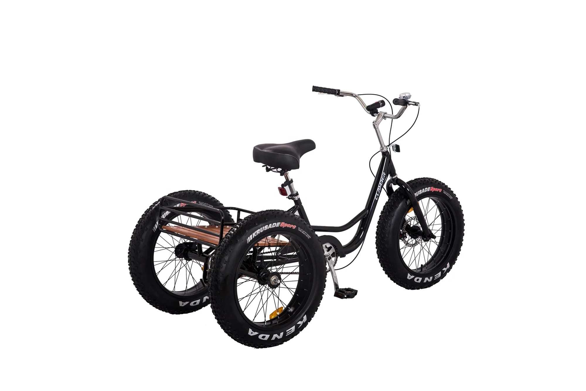 Клабер бренд 7022 толстые шины trike с задней корзиной односкоростной для взрослых