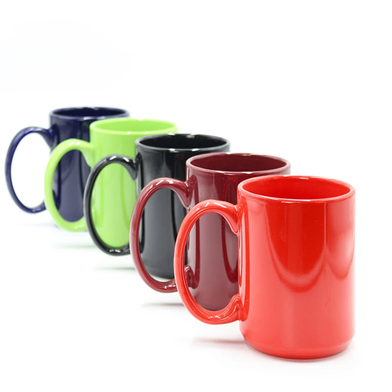 Custom Cheap Full Color C Handle Blank Travel Mug DIY AD Dye Mugs Sublimation Ceramic Printing  Mug for present free gift