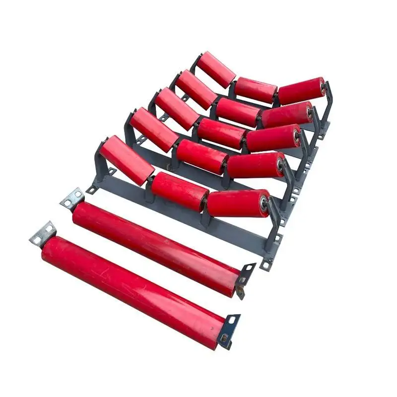Conveyor Belt Trough Idler Rollers Set With Frame Mining Coal Heavy Duty Steel Carrying Roller Conveyor Parts Gravity Conveyor