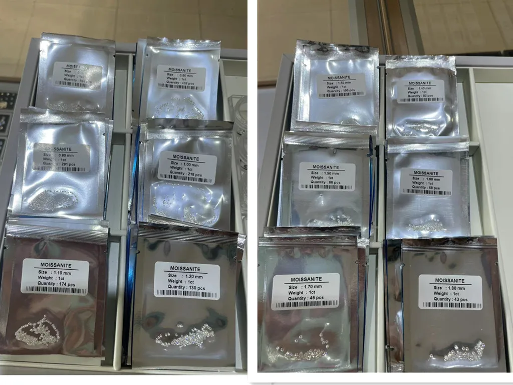 Ready to Ship DEF color Round Loose Moissanite Factory Wholesale 0.8 to 2.9mm Melee Moissanite Diamond
