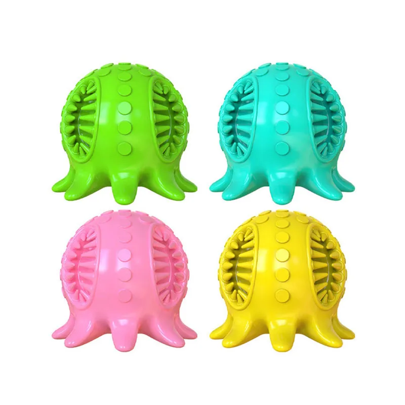 High quality crash-resistant natural rubber pet vocalation toy treats dog mania tooth cleaning octopus dog toy