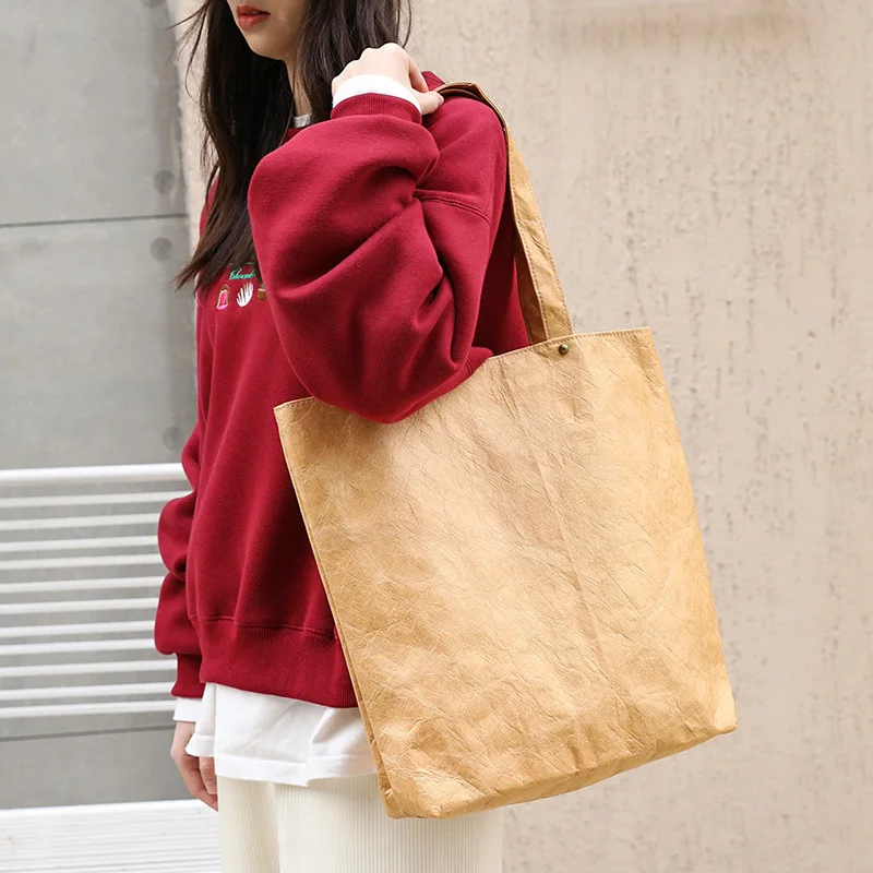 Waterproof Dupont Tyvek Paper Shopping Tote Bag Shoulder Bag With Zipper Pocket