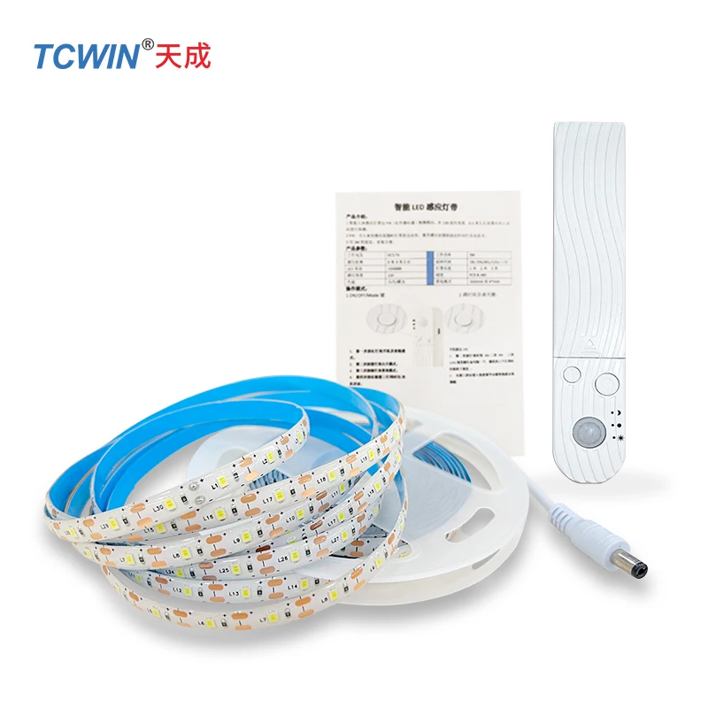 2835 white light sensor strip light 5m 4m 3m 2m 1m 60leds 3000k /6500K 6V sensor light for stair decoration with  battery level