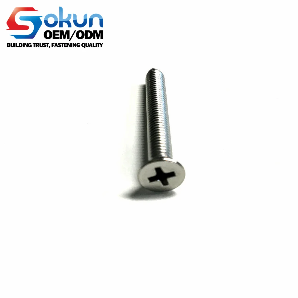 DIN 965 Cross Recessed Countersunk Head Screw High Torque Stainless Steel M3 M5 M6 M8 Threads ISO Standard Inch Metric