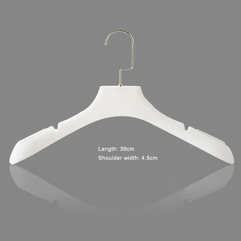Wedding Dress Hanger Bridal Dress Anti slip Silk Plush Clothes Hanger Customized Brand Clothing Store Flocking Clothes Hanger
