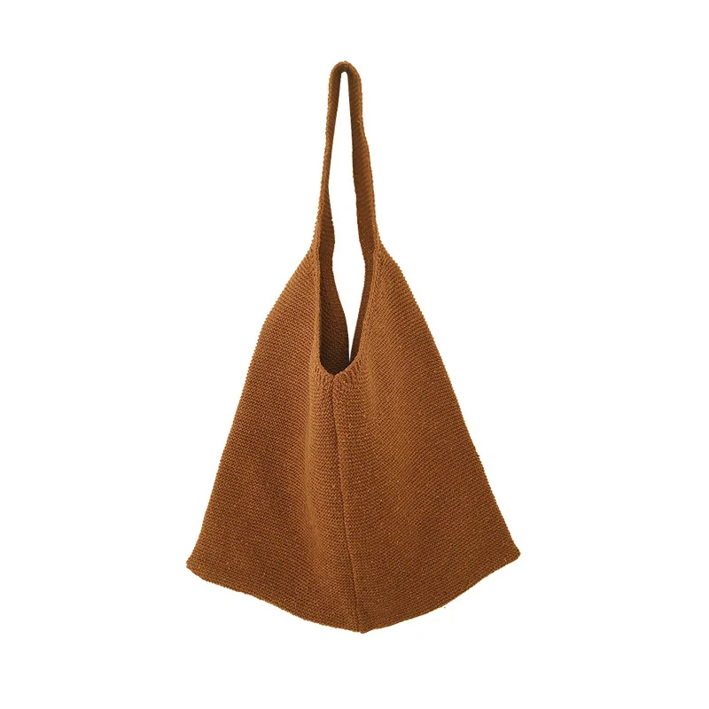 Wholesale Fashionable Woven Beach Bag Handmade Hollow Out Macrame Tote Japan South Korea Cotton Rope Winter Acrylic Crochet Bags