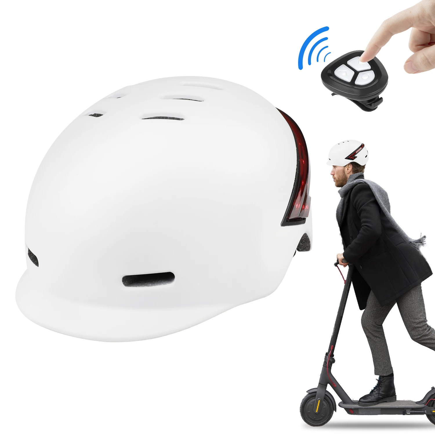 2022 New Design Smart Bike Helmet LED Tail Light With Turn Signal Light Remote For Scooter Cycle Helmets