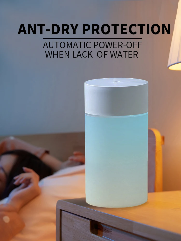 260ML USB Ultrasonic Air Humidifier LED Lamp Mini Essential Oil Diffuser Car Purifier Aroma Anion Mist Maker With Romantic Light
