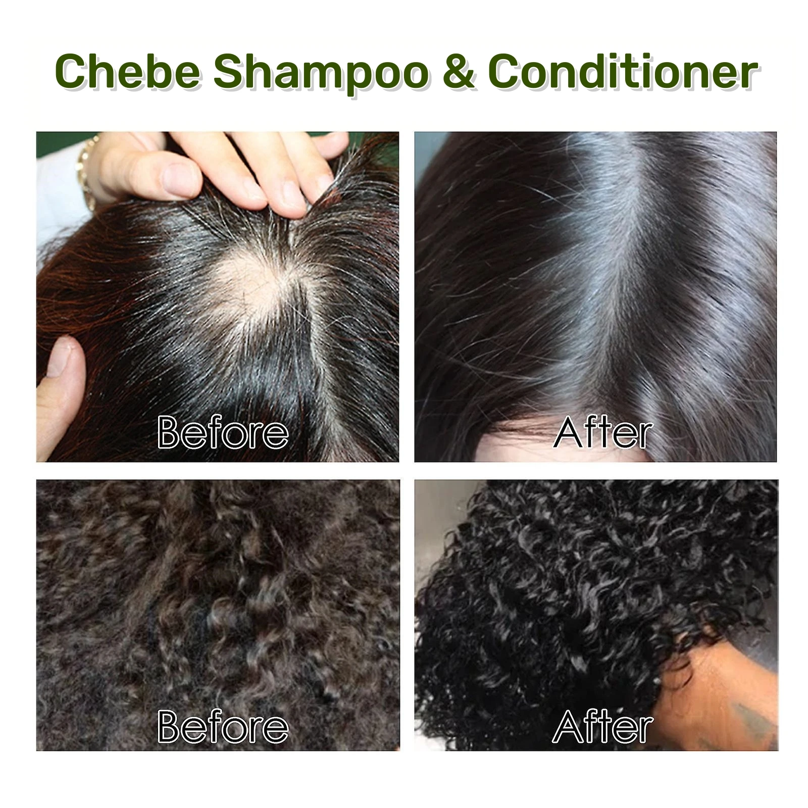 OEM Factory Price Natural Chebe Powder Restore Damaged Hair Regrowth Chebe Shampoo and Conditioner Sulfate Free For Men & Women