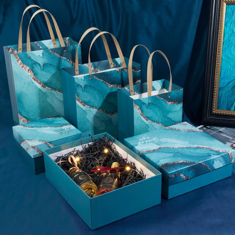 Beautiful Design Folding Cosmetic Bridesmaid Gift Wig Hair Box Gilding Marble Paper Box