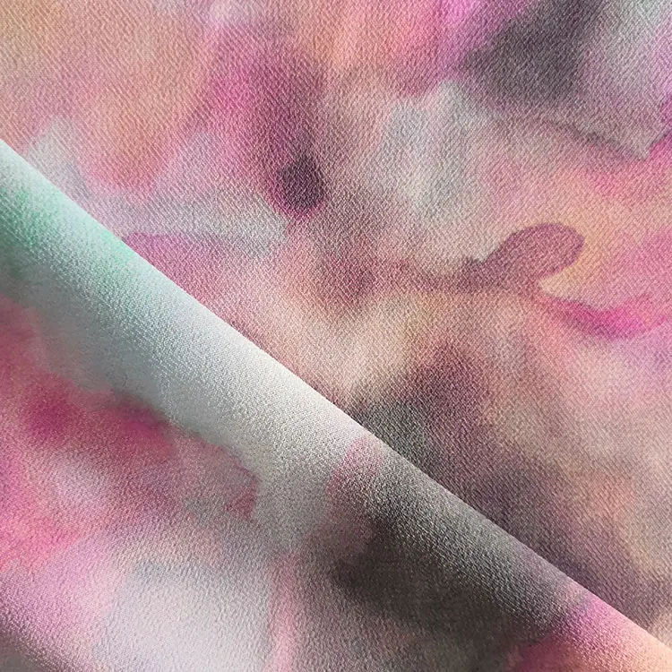 Wholesale 75d polyester tie dyed chiffon printed fabric floral for women dress